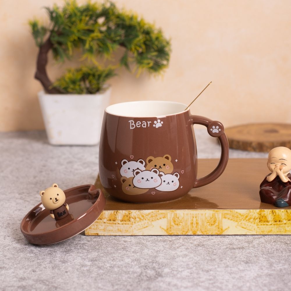 Bear Coffee Mug With Lid
