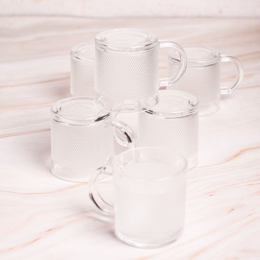 Dotted Glass Tea Cup Set of 6