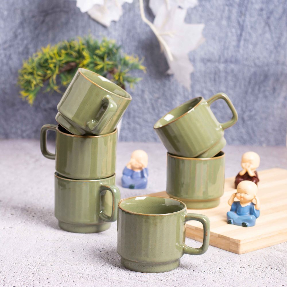 Fern Green Tea cup set of 6