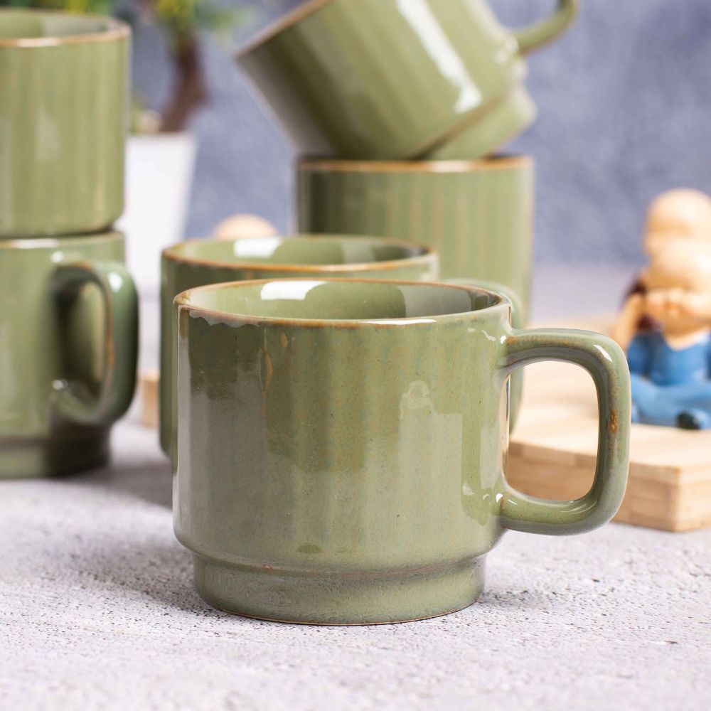 Fern Green Tea cup set of 6