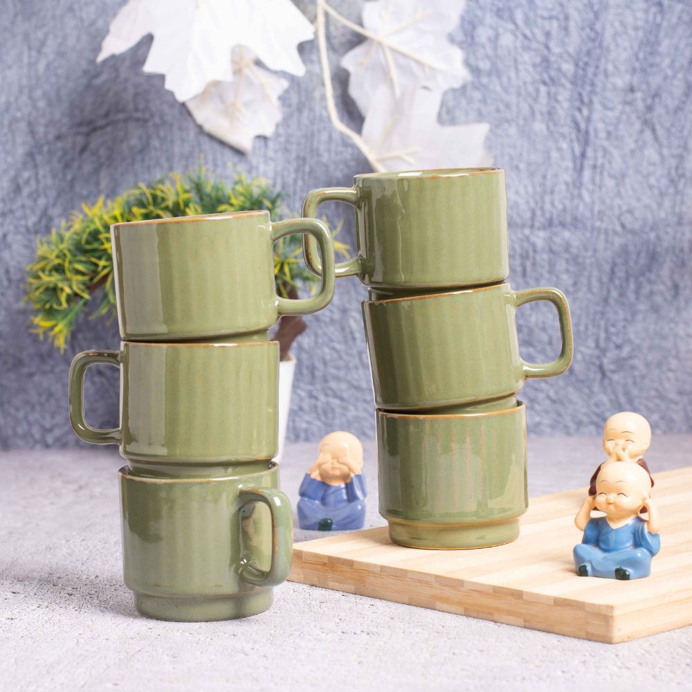 Fern Green Tea cup set of 6