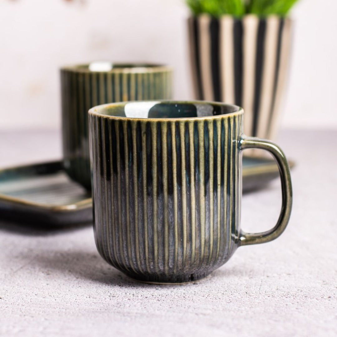 Olive Mug With Tray Set