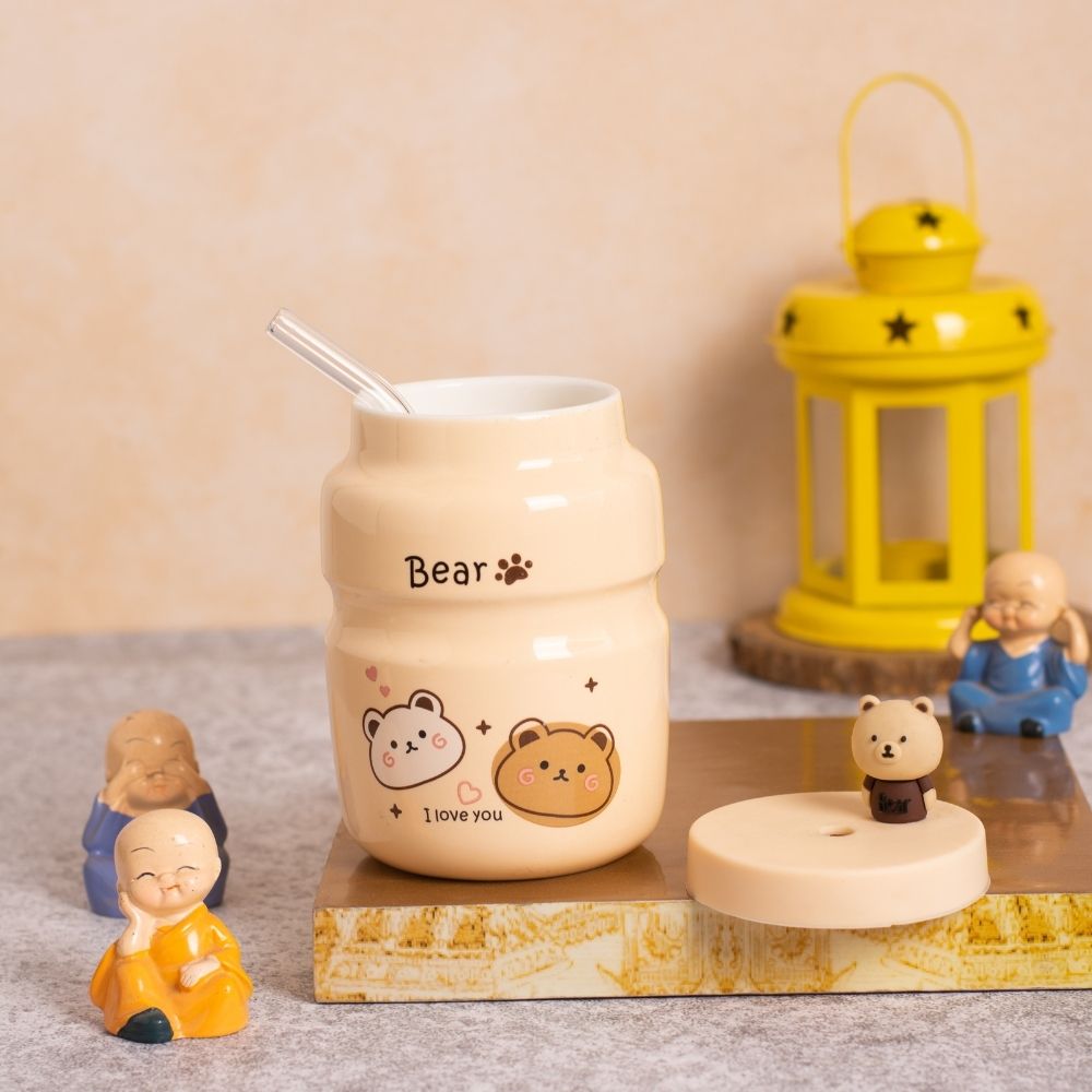 Bear Tumbler With Straw