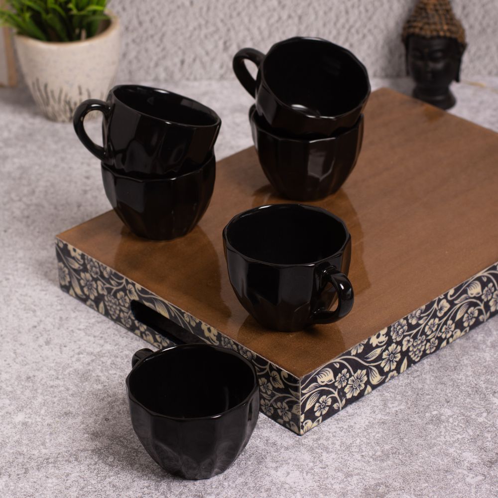 Ebony Tea Cups Set of 6