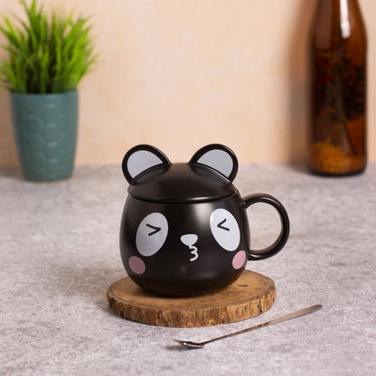 Cat Ear Coffee Mug With Lid