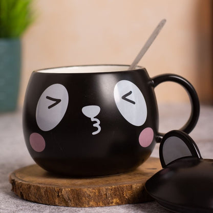 Cat Ear Coffee Mug With Lid