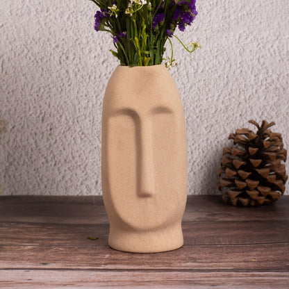 Abstract Face Vase Cream