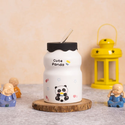 Panda Tumbler With Straw