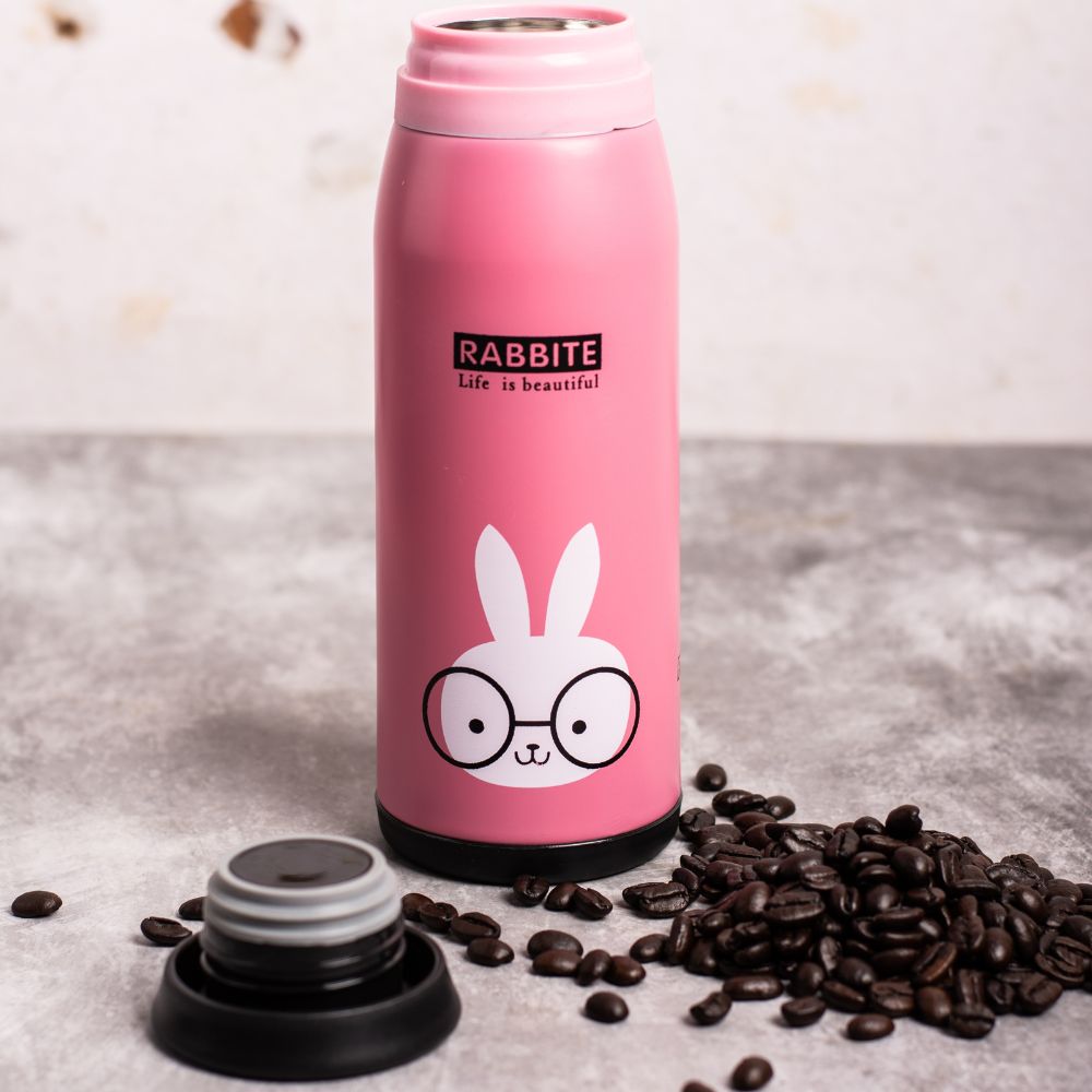 Bunny print vaccum insulated flask