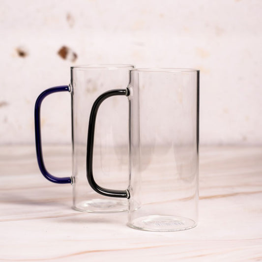 Round borosilicate mugs set of 2