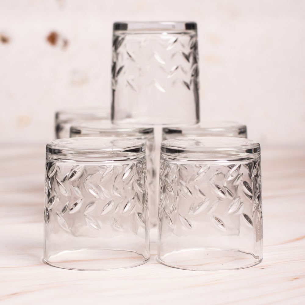 Leaf Pattern Whisky Glass Set of 6