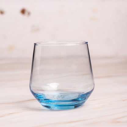 Blue glass tumbler set of 6