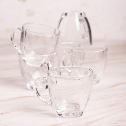 Square Glass Tea Cups set of 6