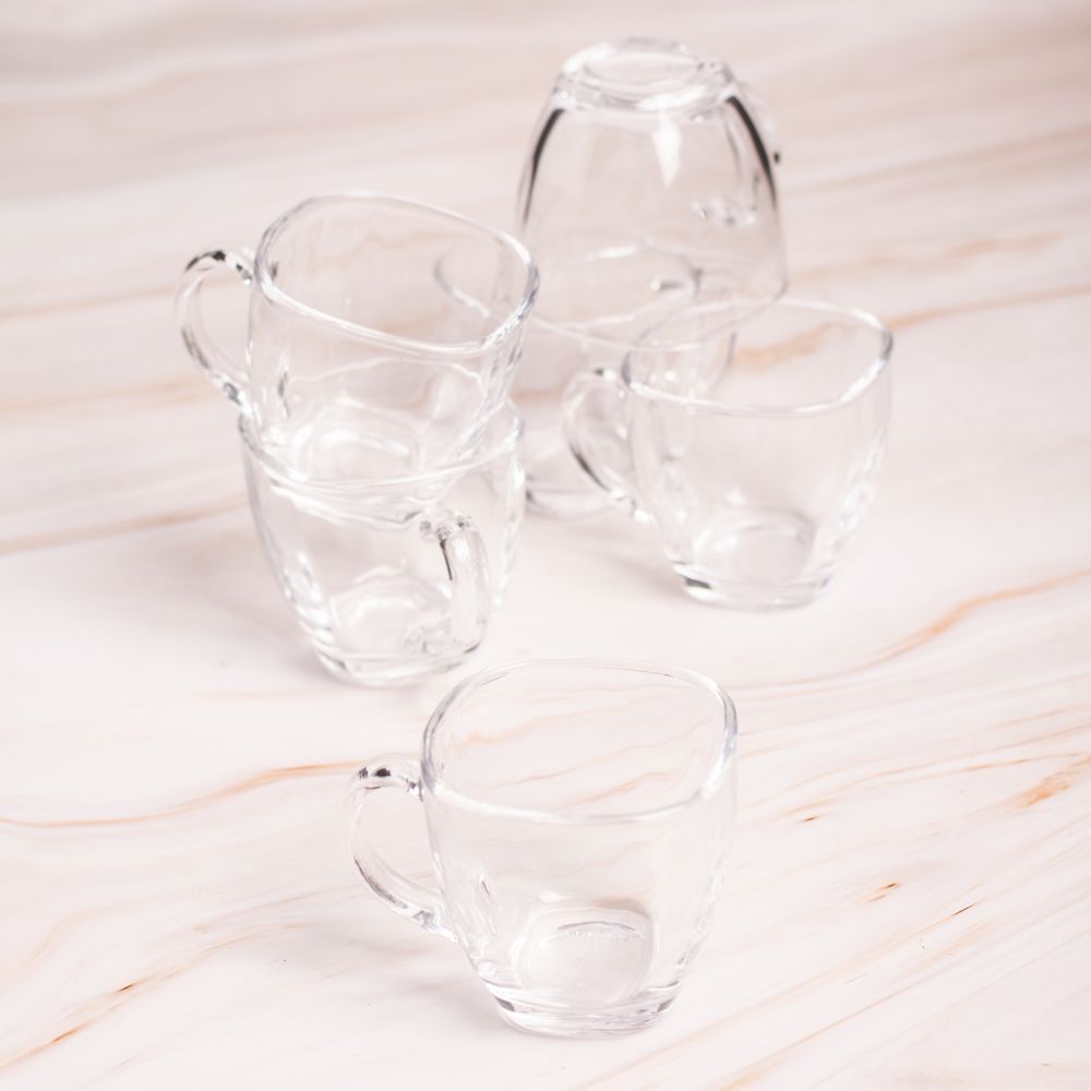 Square Glass Tea Cups set of 6