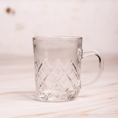 Diamond Glass Tea Cup Set of 6