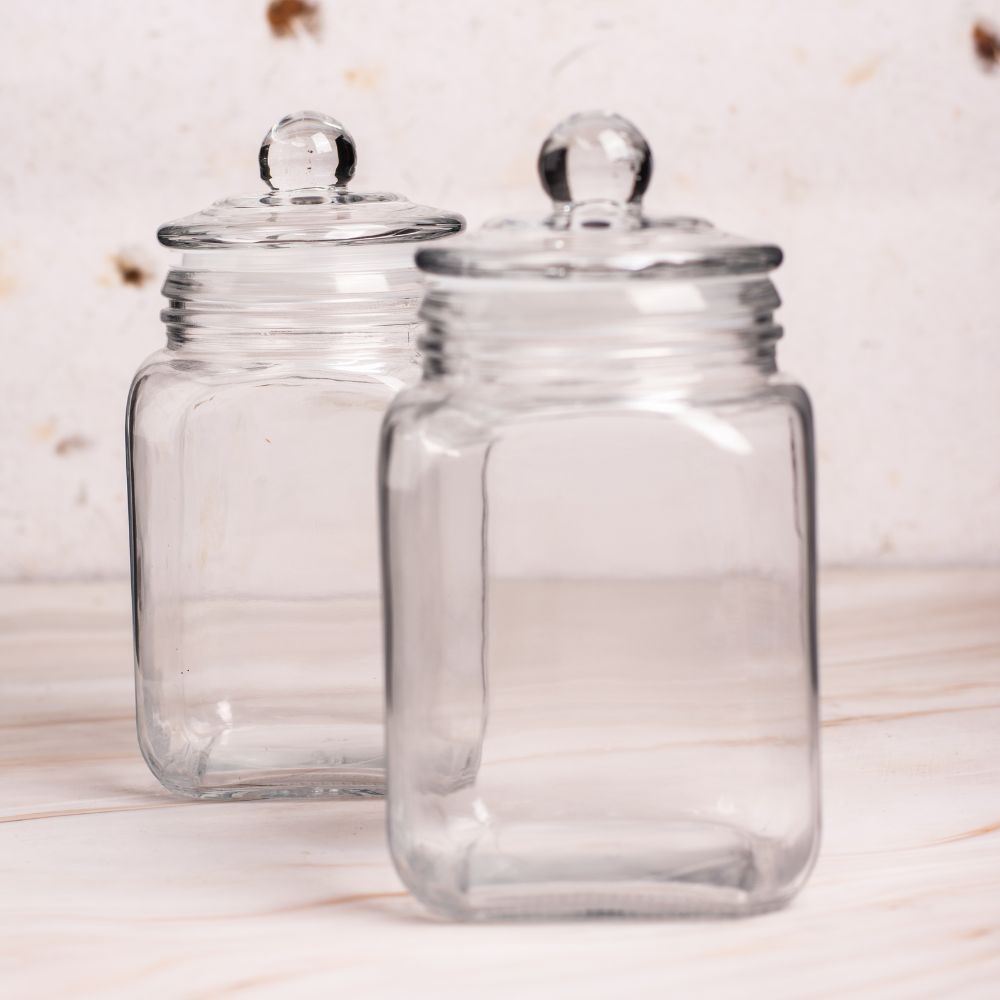 Glass Jar Set of 2