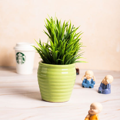 Matka Green Striped Planter