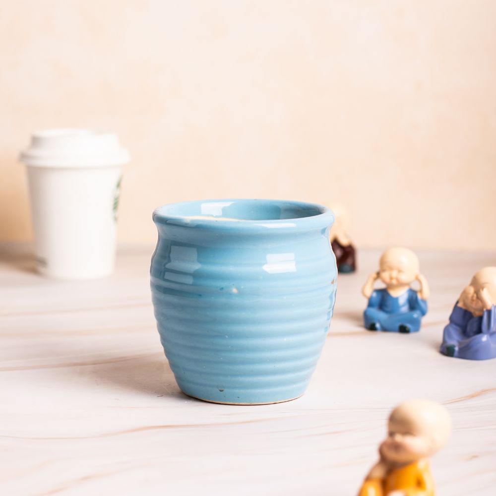 Matka Blue Striped Planter