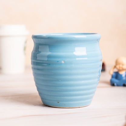 Matka Blue Striped Planter