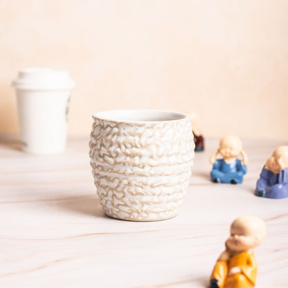 Matka Beige-White Striped Planter