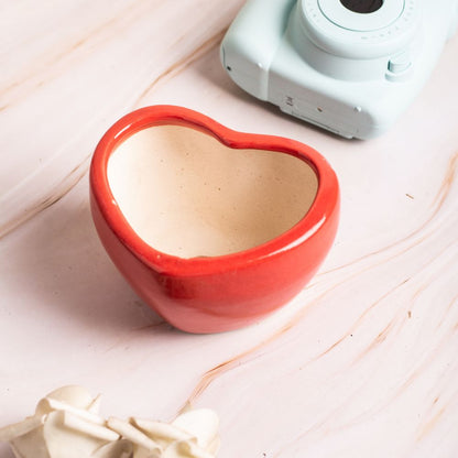 Red Heart Desk Planter