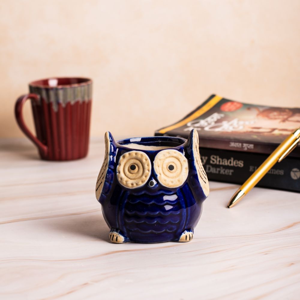 Nocturnal Owl Blue Planter