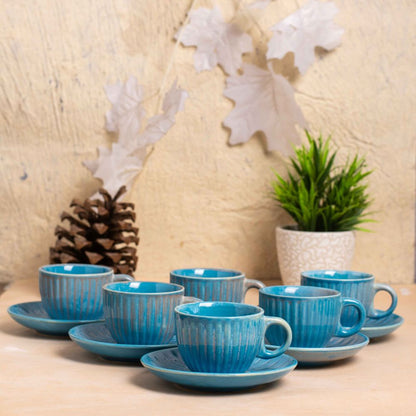 Celeste Blue Tea Cup Saucer Set