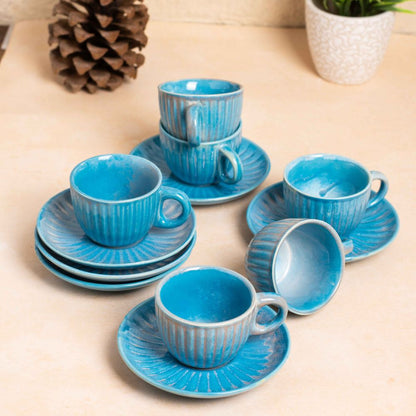 Celeste Blue Tea Cup Saucer Set