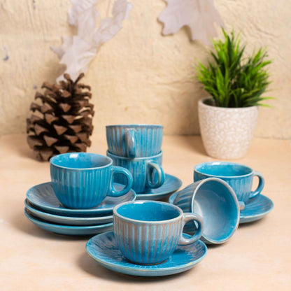 Celeste Blue Tea Cup Saucer Set