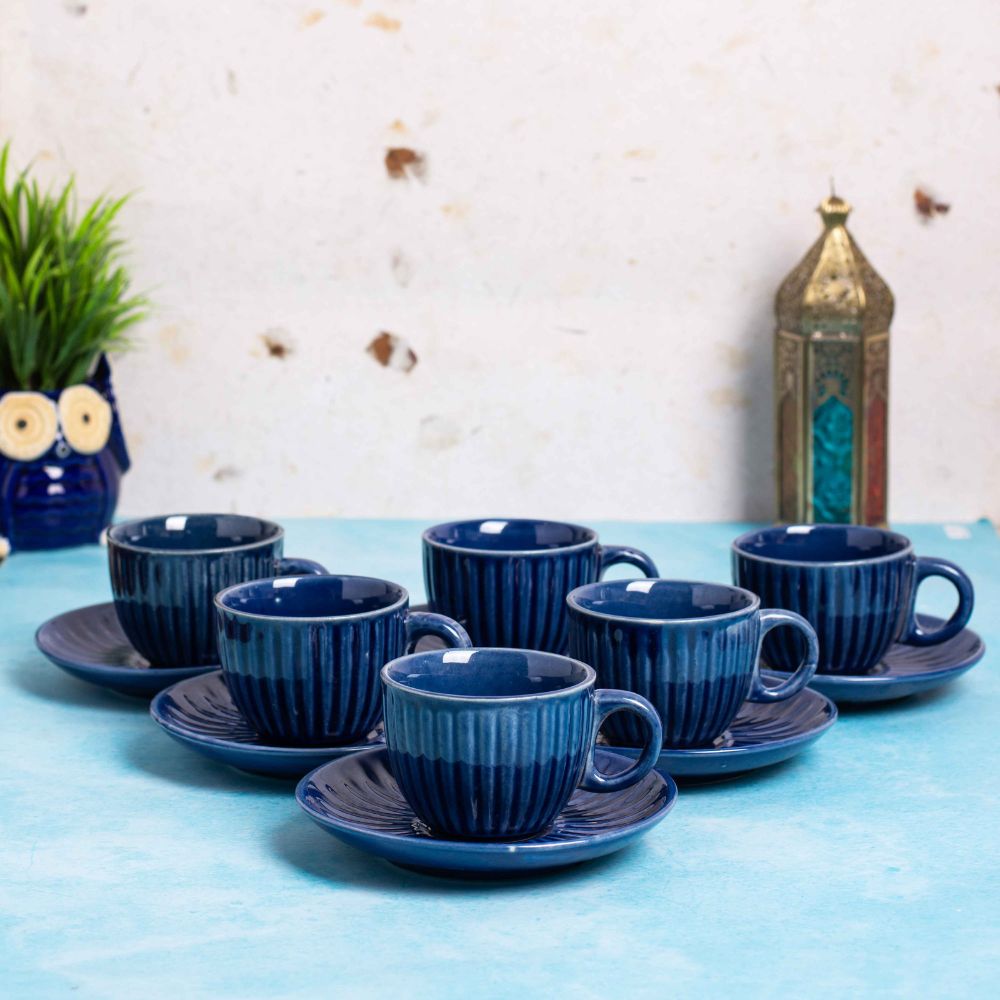 Dusk Blue tea cup saucer set