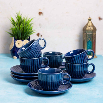 Dusk Blue tea cup saucer set