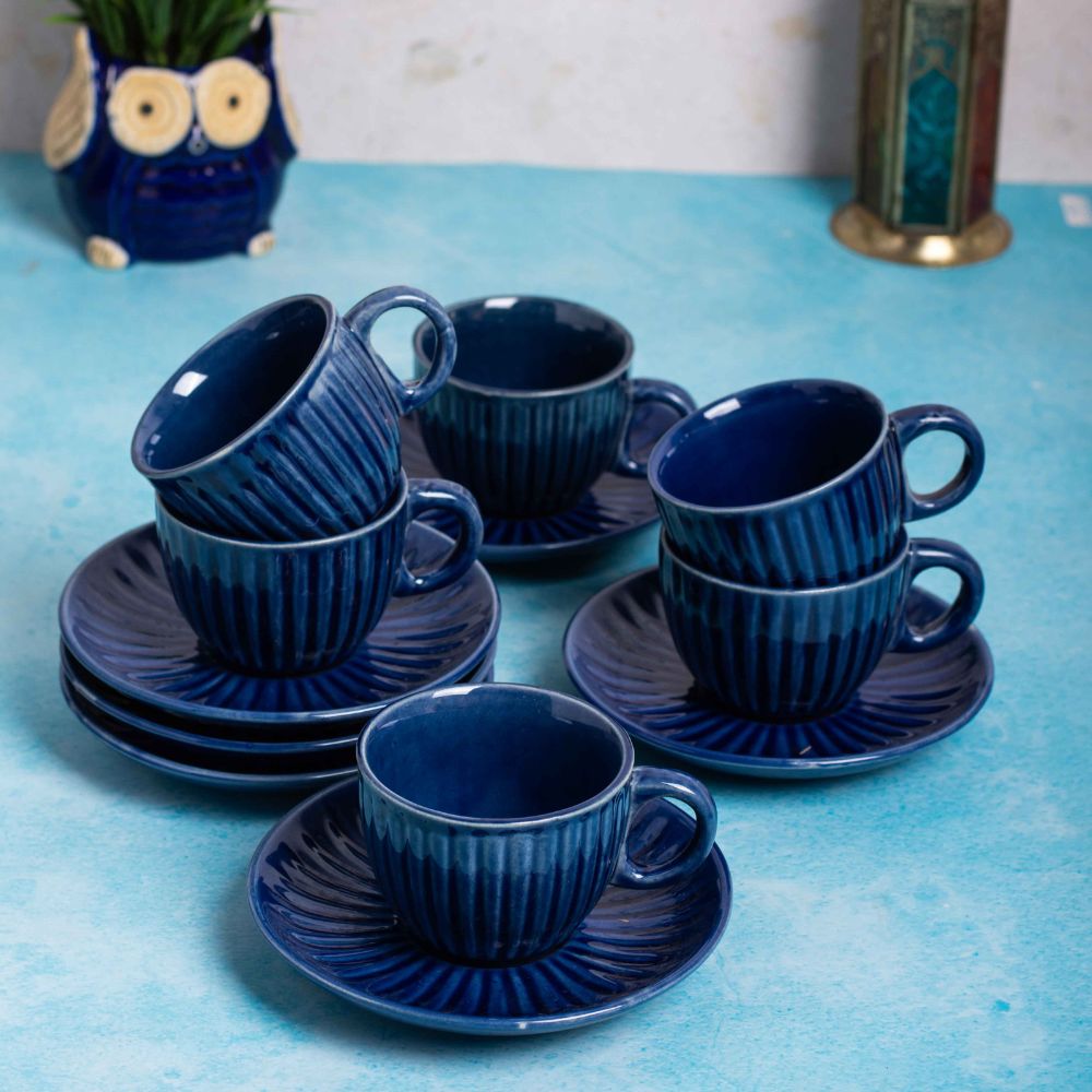 Dusk Blue tea cup saucer set