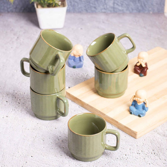 Fern Green Tea cup set of 6