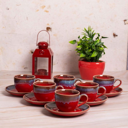 Scarlet Serenade Saucer Set