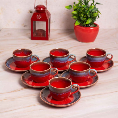 Scarlet Serenade Saucer Set