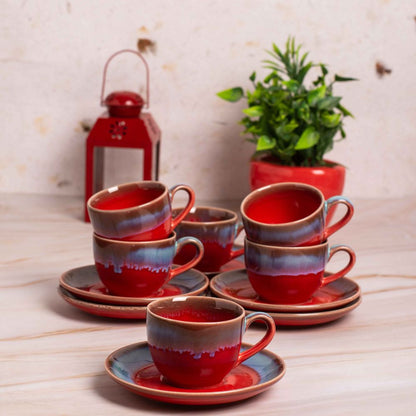 Scarlet Serenade Saucer Set