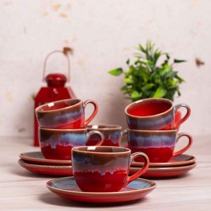 Scarlet Serenade Saucer Set