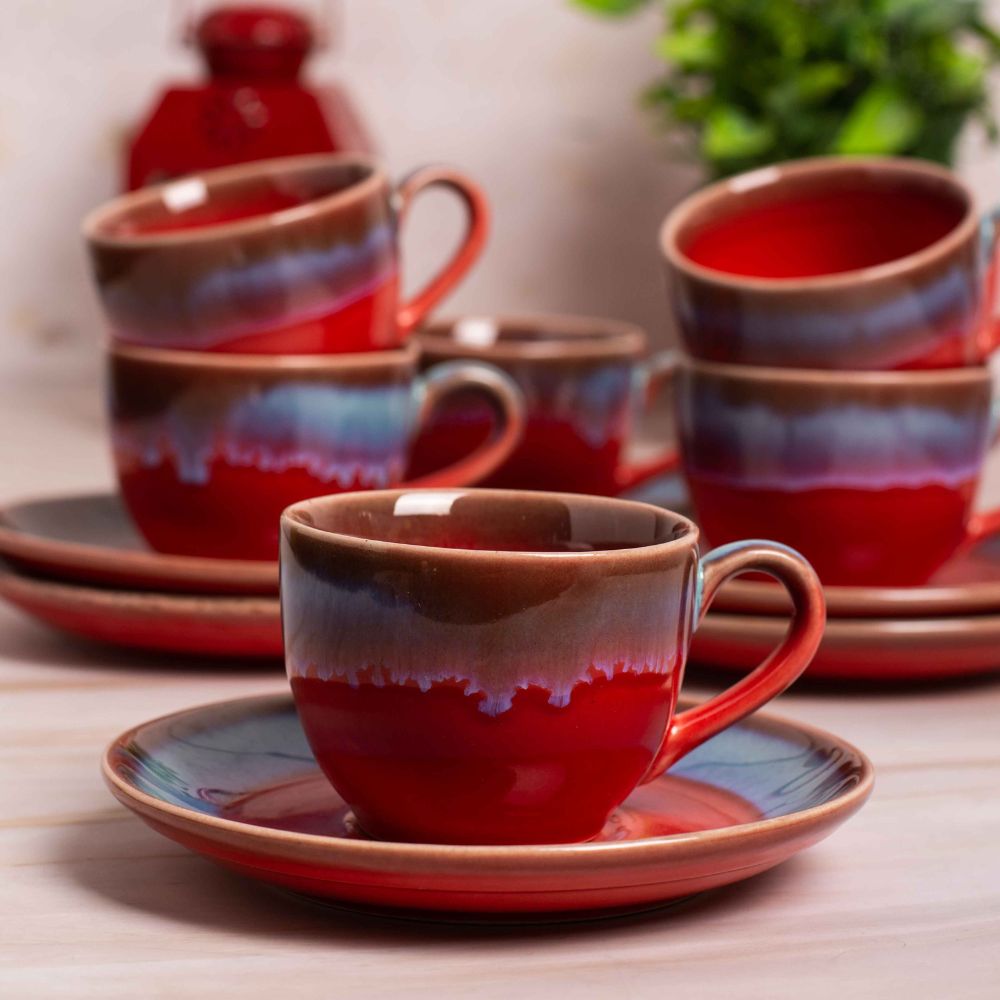 Scarlet Serenade Saucer Set