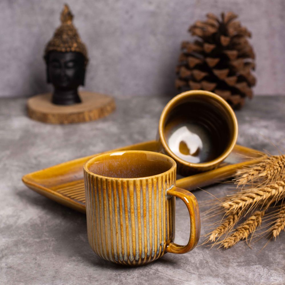 Marigold Mug Set With Tray