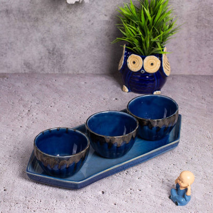 Sapphire Bowls & Tray Set