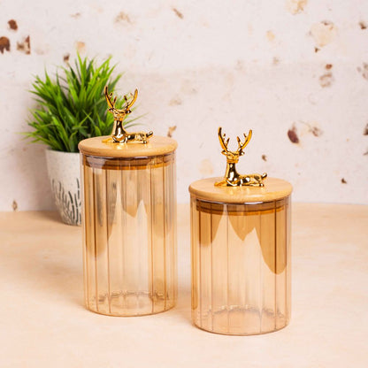 Golden Deer jar set of 2