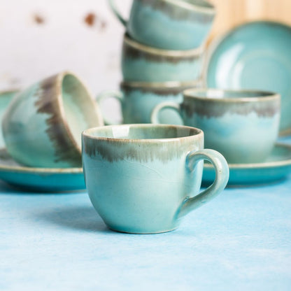 Caribbean blue tea cups