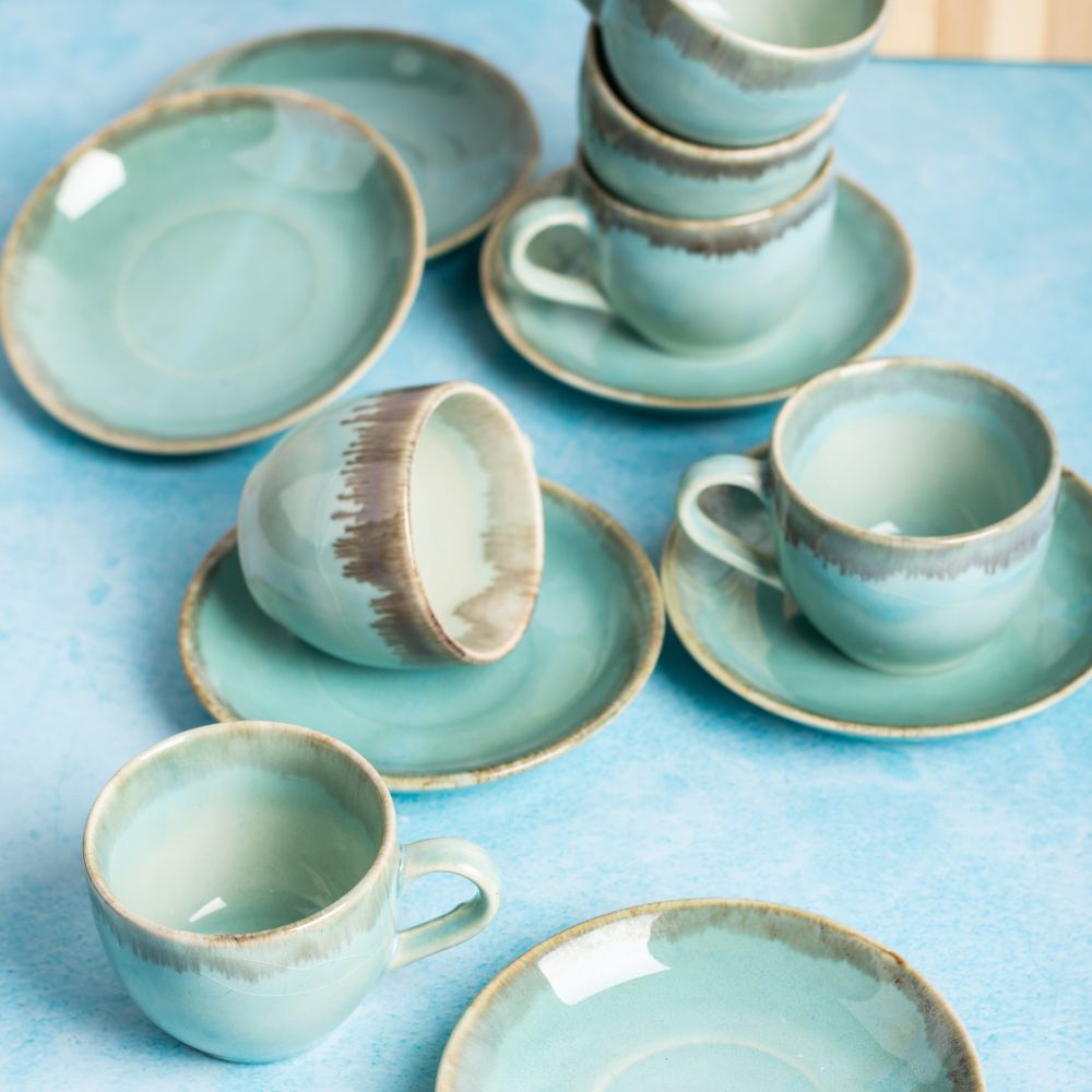 Caribbean blue tea cups