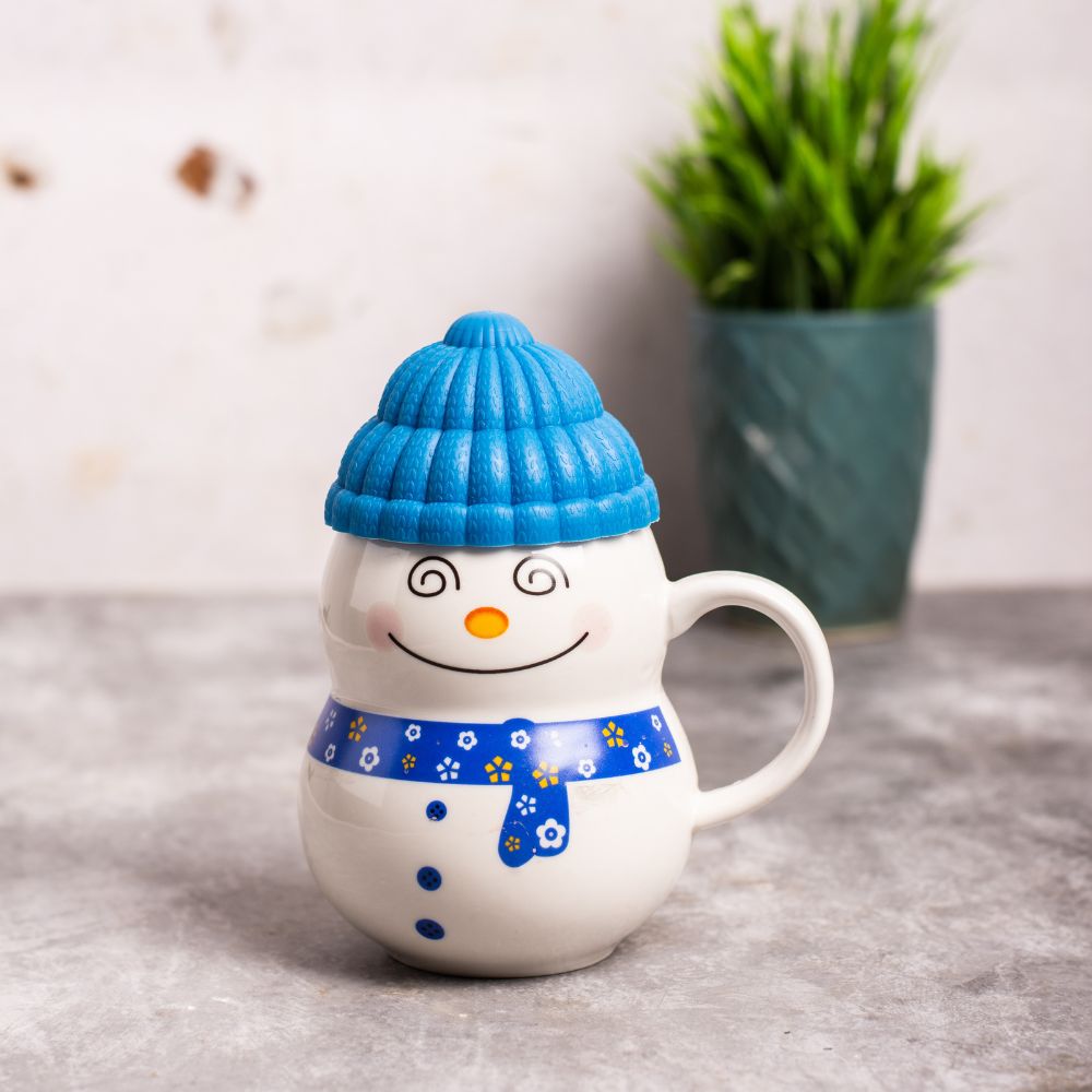 Snowman Pink Mug With Cap