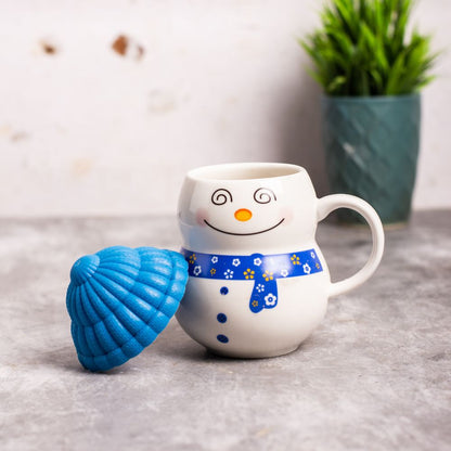 Snowman Pink Mug With Cap