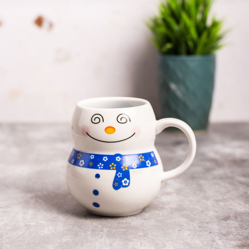 Snowman Pink Mug With Cap