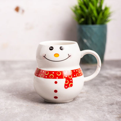 Snowman Pink Mug With Cap