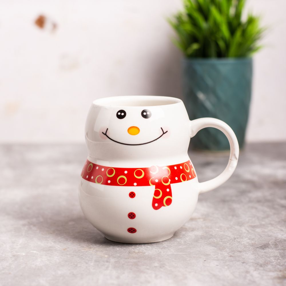 Snowman Red Mug With Cap