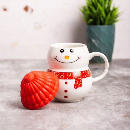 Snowman Pink Mug With Cap