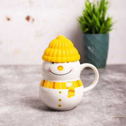 Snowman Pink Mug With Cap